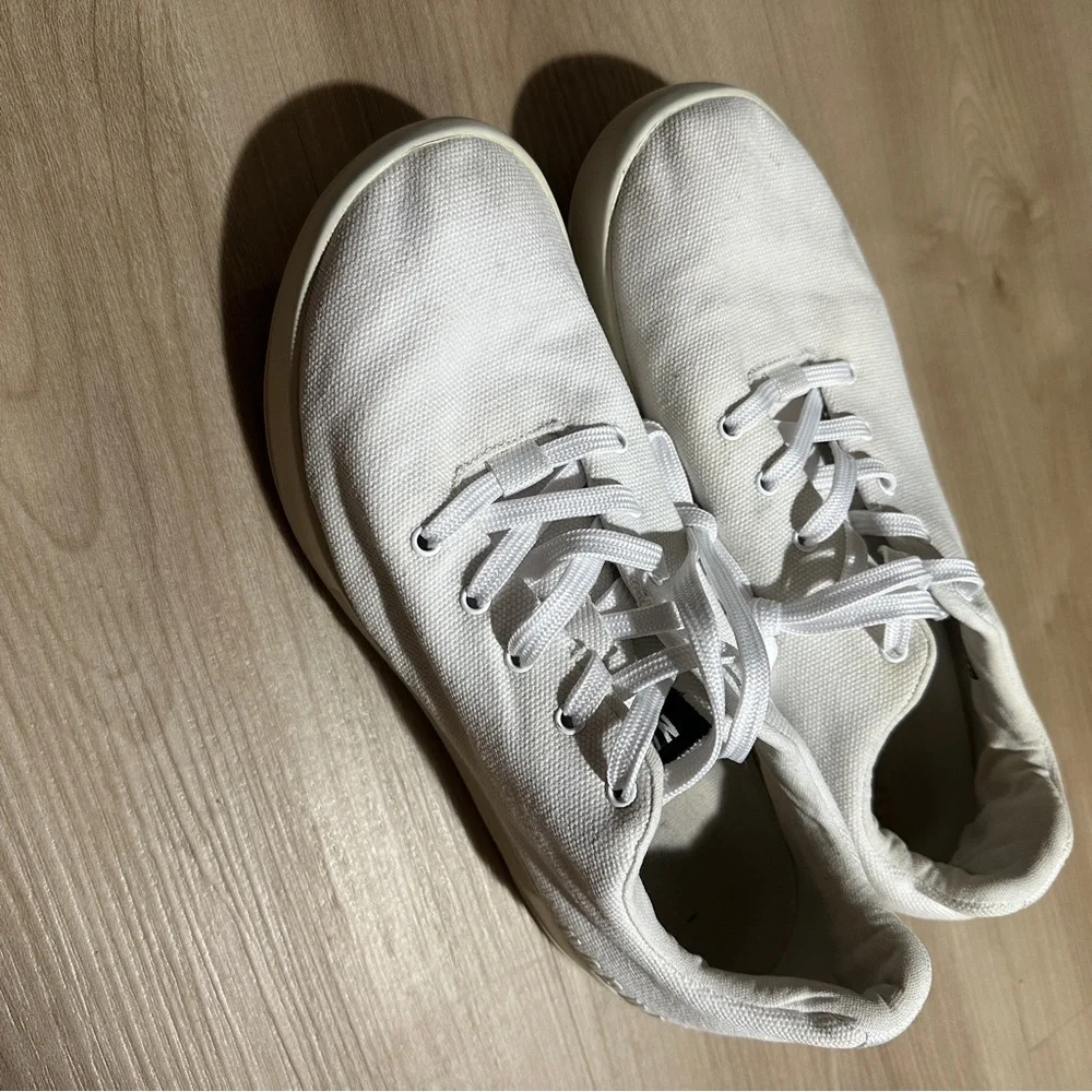 NOBULL Canvas Trainer Mens‎ 9 Womens 10.5 White Low Top Gym Sneakers Training